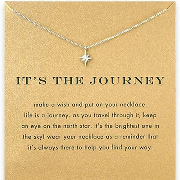 Friendship Compass Necklace Good Luck Butterfly Pendant Chain Necklace with - Picture 1 of 3